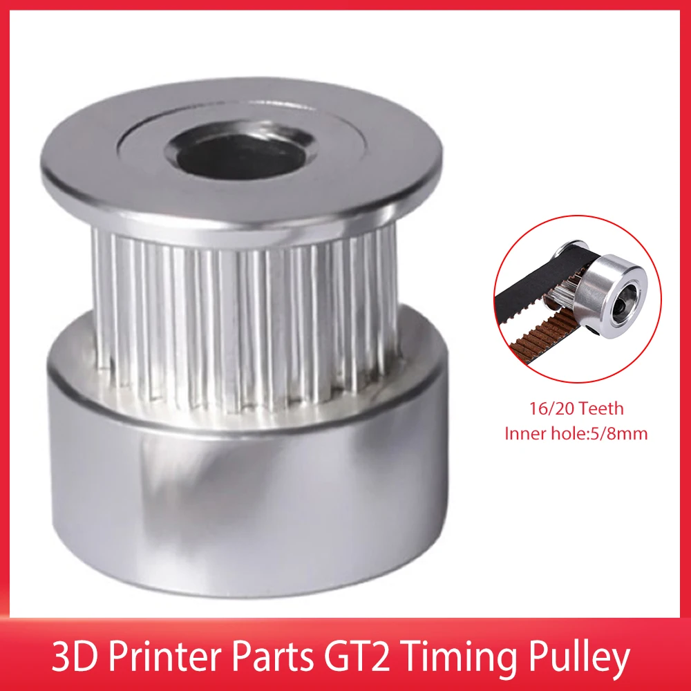 New Arrival GT2 Timing Pulley 20/16 Teeth Bore 5/8mm Alumium Synchronous Wheels Gear for GT2 Timing Belt 3D Printer Parts