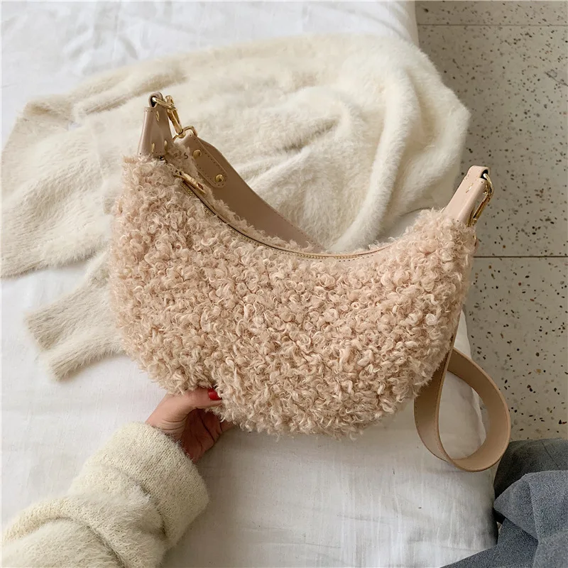 Новинка зимы из мягкой шерсти сумки через плечо для Для женщин Роскошные