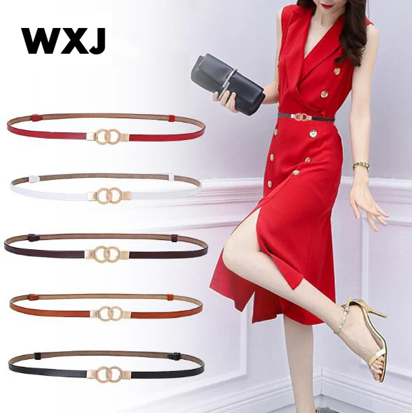 Женский модный ремень из натуральной кожи тонкий телячьей для джинсов белого