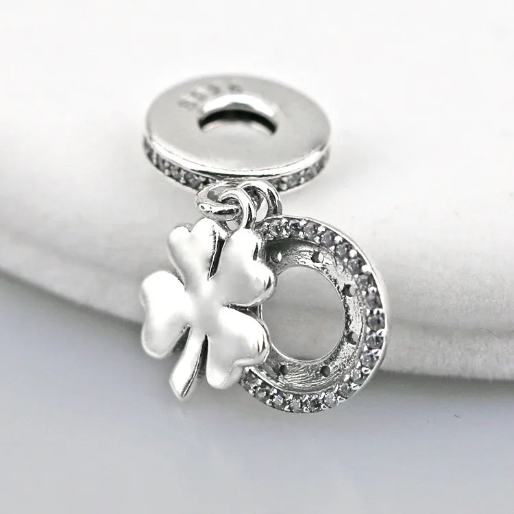 Подвеска из настоящего стерлингового серебра 925 пробы четырехлистный клевер и