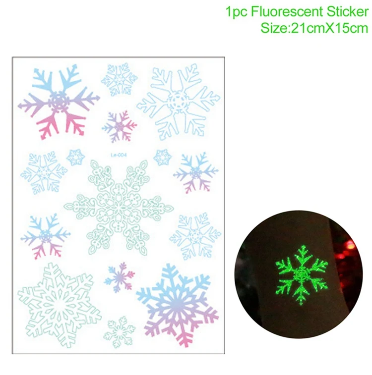 snowflake sticker QIFU рождественские украшения для дома Navidad Рождественская елка огни Рождественские декоративные украшения Рождественский подарок счастливый год - Цвет: snowflake sticker