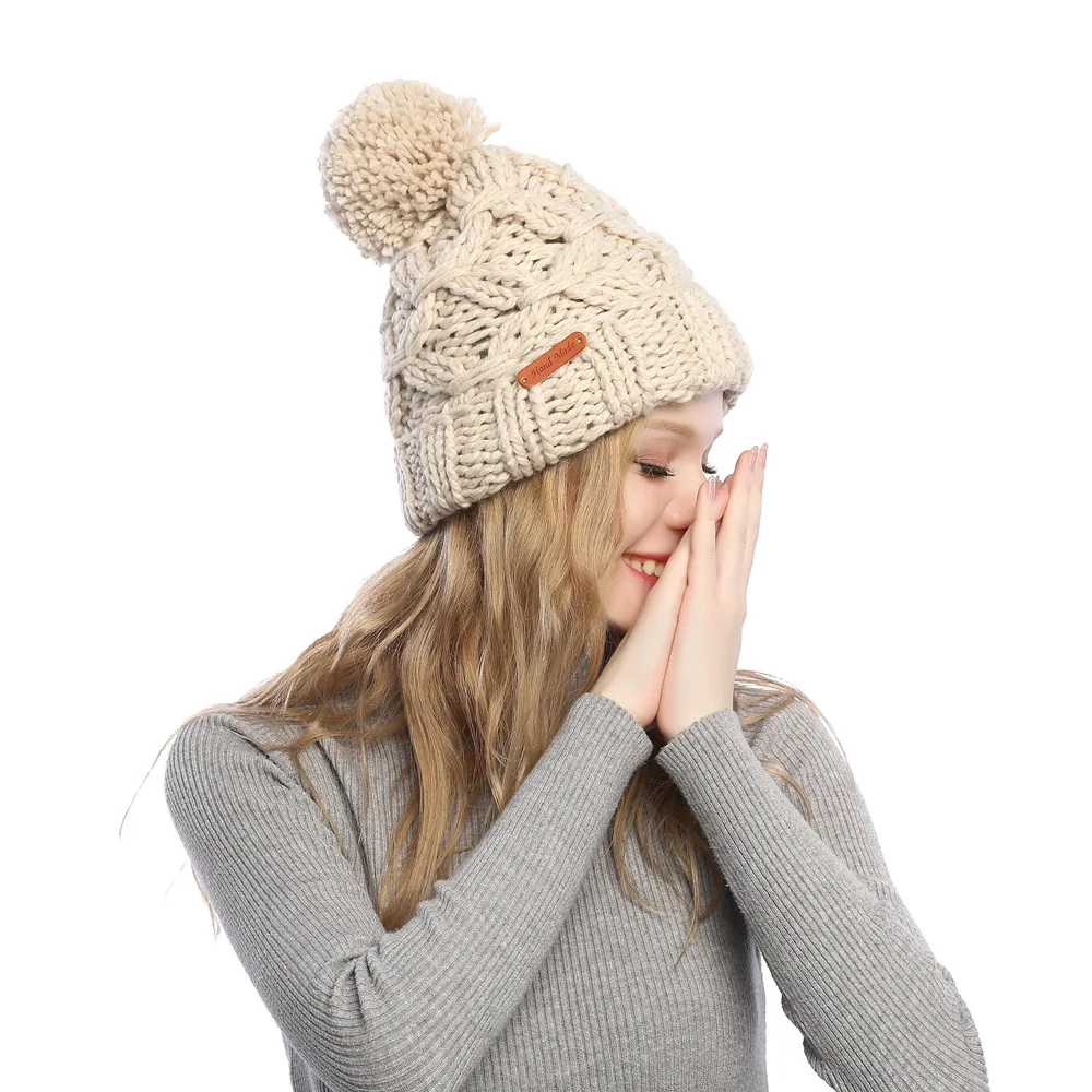 Skullies Beanies зимняя женская шапка теплая вязаная теплая шапка теплая шерстяная шапка для отдыха модные утолщенные зимние шапки