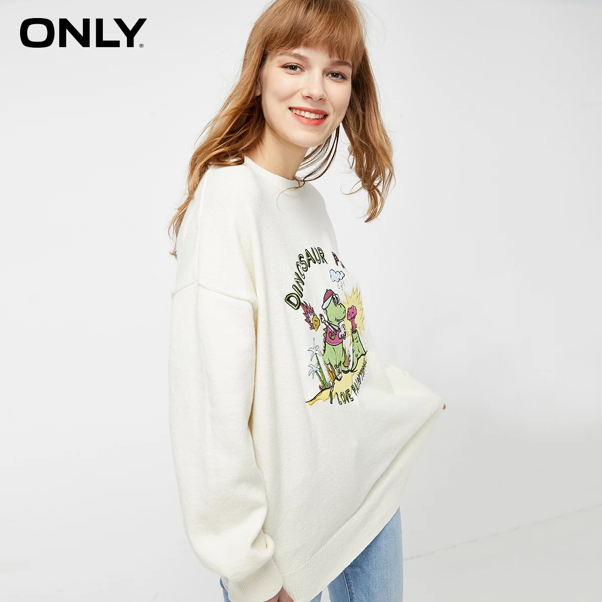 Только осень зима женские милые динозавры вязать | 119324575 - Color: NEW CREAM