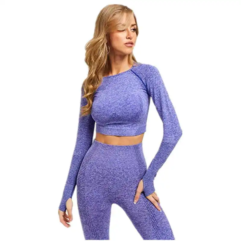 

Women's Yoga Seamless Suit, Sports Training Suit, Gym, High Waist Tights, Jacket
