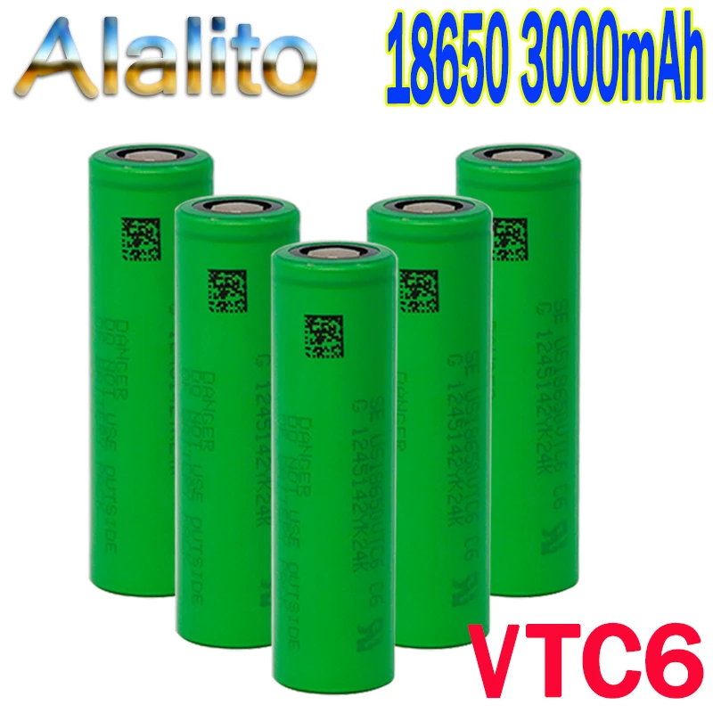 Аккумулятор 18650 для US18650 VTC6 литий-ионная аккумуляторная батарея 3 7 В 3000 мА · ч