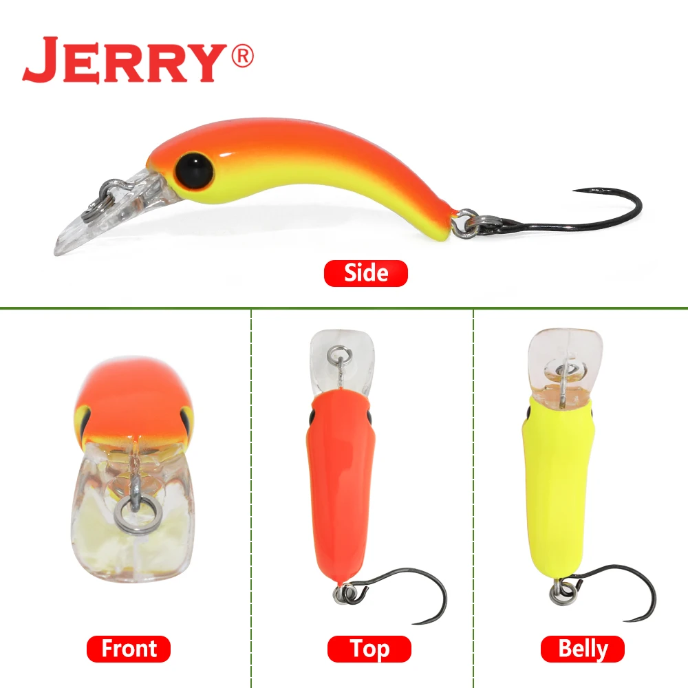 Jerry Shuagui Ultralight Spinning Single Hook Wobbler Hard Bait 1.2g 30mm Micro Plug Floating Crankbait Trout Freshwater Fishing
