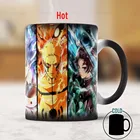 Волшебная кружка с аниме мультяшным рисунком, креативная керамическая меняющая цвет чайная чашка и кружка для путешествий, рождественский подарок, 11 унций