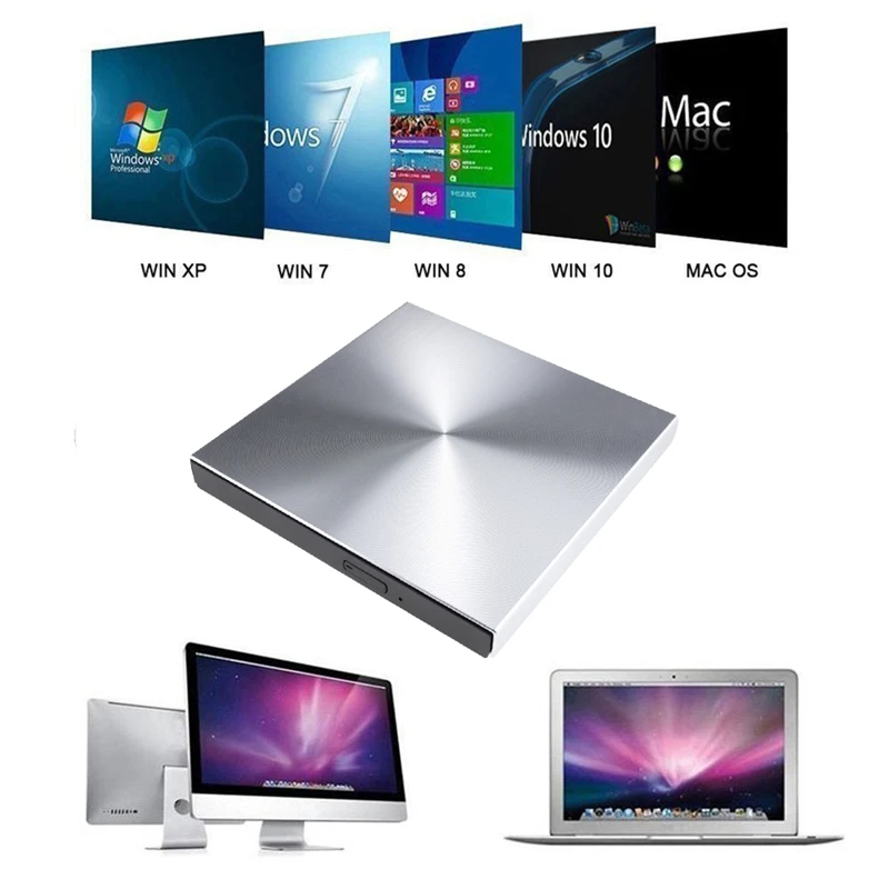 Внешний DVD рекордер YiYaYo USB 3 0 из алюминиевого сплава записывающее устройство