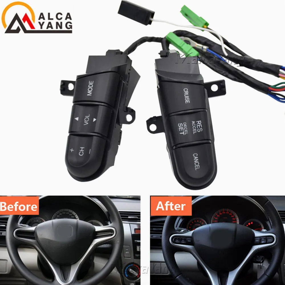 

With Shift Paddle Car Cruise Switch For Honda Civic City 2006-2011 Fit Steering Wheel Audio Control Switches Button Orange Light