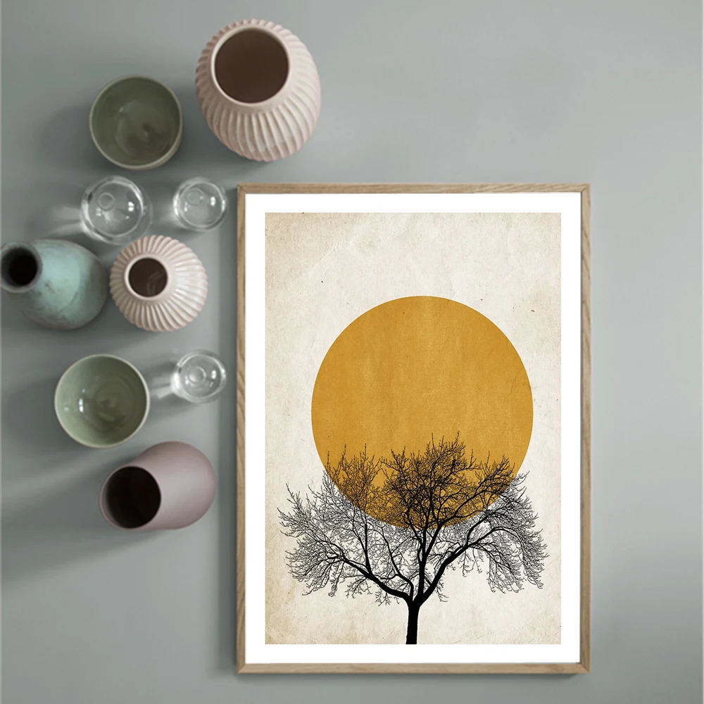 Настенная Картина на холсте с изображением зимнего утра простые скандинавские