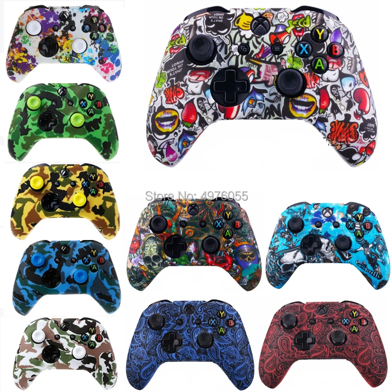 Силиконовый защитный чехол для XBox One X S контроллера камуфляжный с принтом