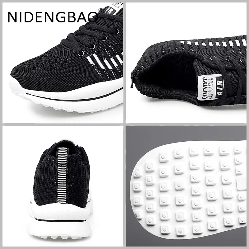 2021 Mens Running Shoes Lightweight Sneakers Fly Weave Breathable Outdoor Walking Casual Sports Shoes Lace Up Tenis Masculino