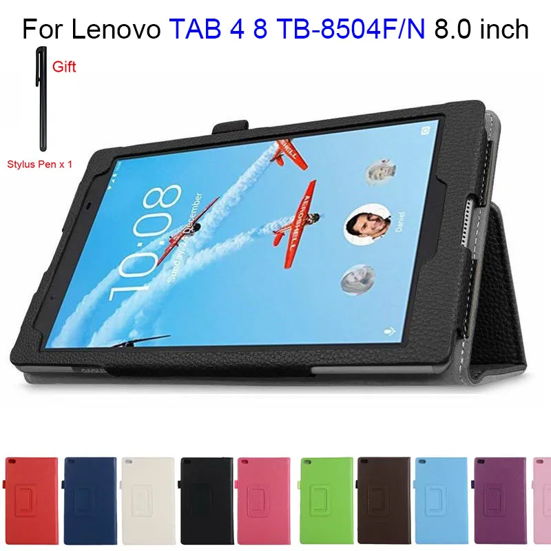 Чехол книжка из искусственной кожи для Lenovo Tab 4 8 2017 ТБ 8504|Чехлы планшетов и