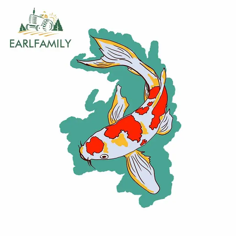 

EARLFAMILY 13cm x 9cm for Koi Fish Colorful Decal Trunk VAN Windows Windshield Car Stickers Personality Personality Decoration