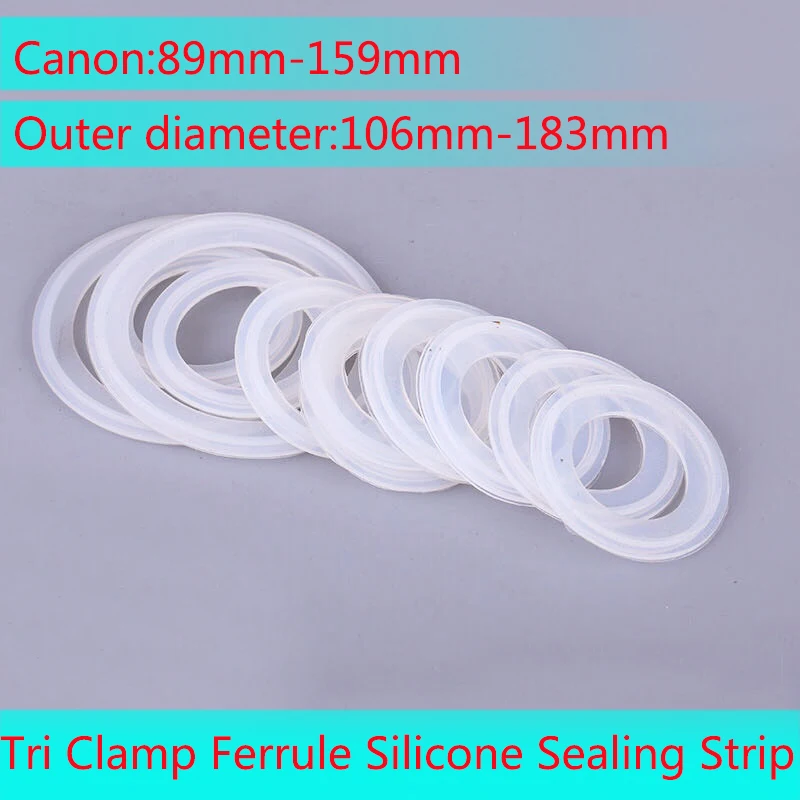 

1Pcs Fit 89mm-Pipe x 159mm O/D Sanitary Tri Clamp Ferrule Silicone Sealing Strip Gasket Ring Washer clamp ferrule silicone seali