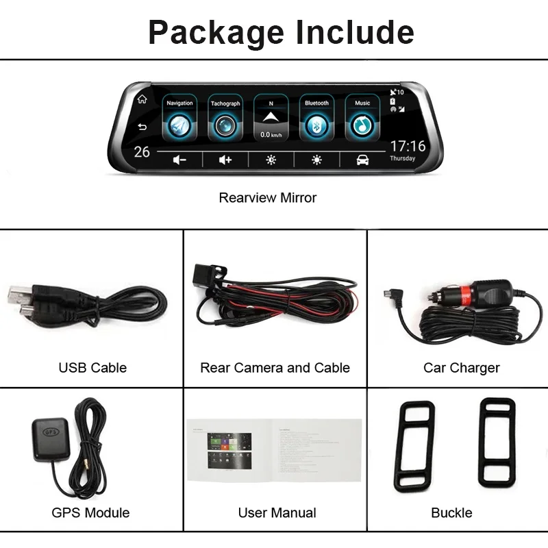Зеркало заднего вида с видеорегистратором 10 &quot 4G Android 5 1 wi-fi ADAS GPS HD 1080P | Автомобили