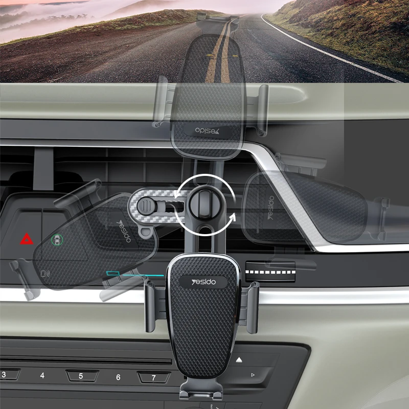 yesido car mount holder for 4 7 6 5inch mobile phone universal car air outlet bracket for iphone adjustable car phone stand free global shipping