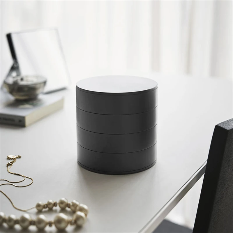 4 слойный вращающийся органайзер для макияжа креативная практичная шкатулка