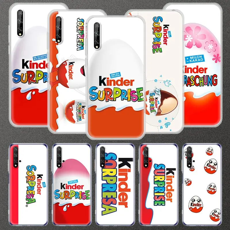 

Egg KINDER JOY Surprise Case for Huawei Honor 9C 9S 9A 8A 8S 2020 20 20e 20i Y9 Y9s Y8p Y7 Y6 2019 Clear Soft Mobile Phone Cover
