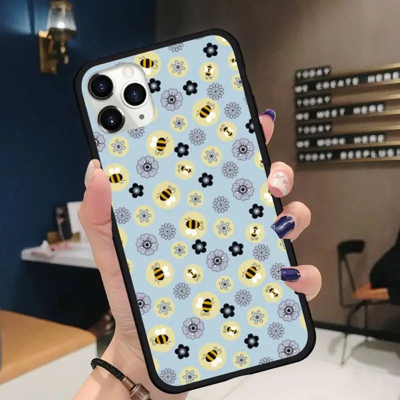 

bee flower animal plant cartoon Phone Case for iPhone 11 12 pro XS MAX 8 7 6 6S Plus X 5S SE 2020 XR