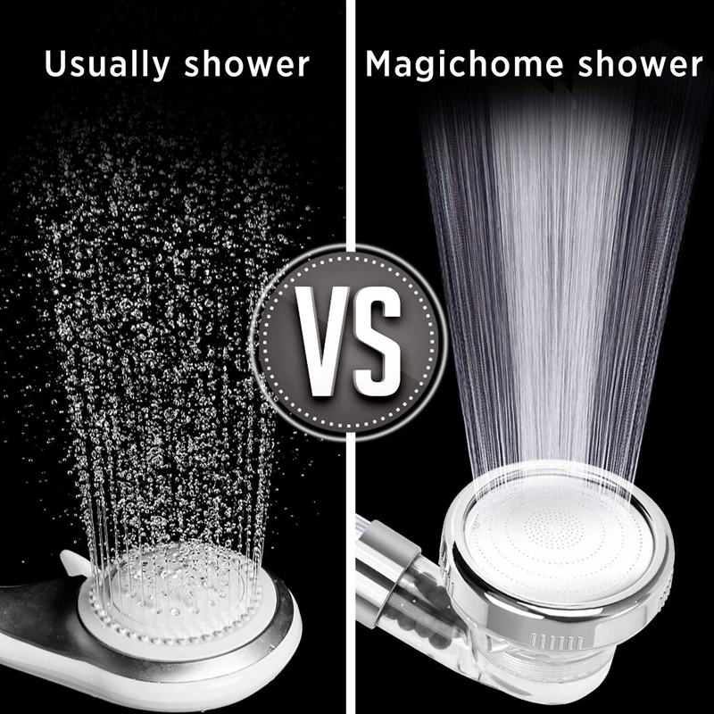 

1pcs 3 Modes Bath Shower Adjustable Jetting Shower Head High Pressure Saving Water Bathroom Anion Filter Shower Head SPA Nozzle