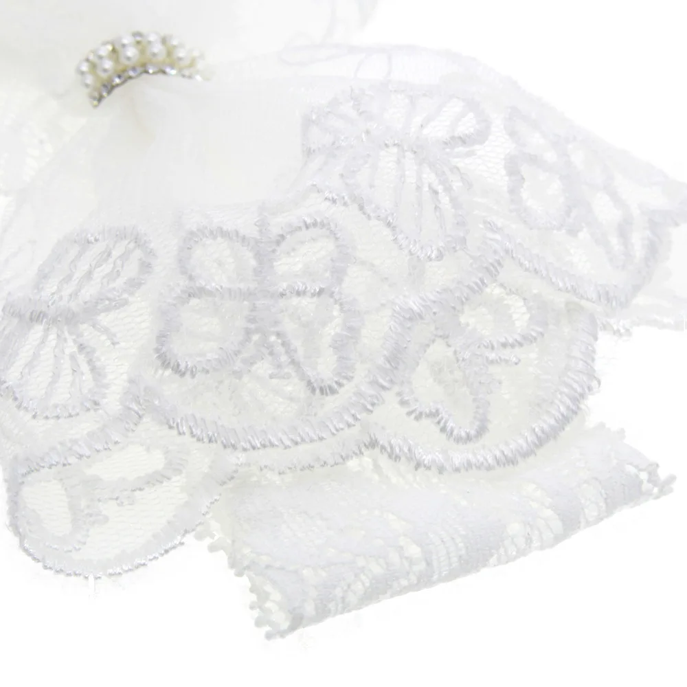 

XCQGH 1PCS Lace Bowknot Rhinestone Baby Headband White Lace Newborn Hairband