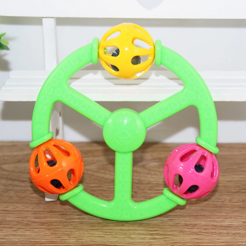 1pc New Arrival Creative Baby Toy Funny Little Develop Intelligence Plastic Hand Bell Rattles Christmas Birthday Toys for Kids | Игрушки и