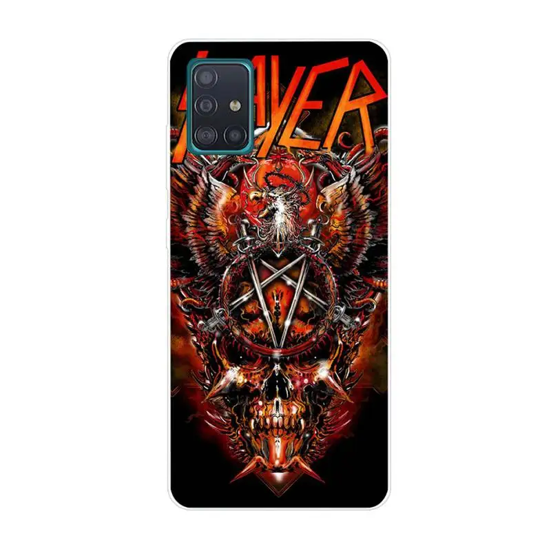 

Slayer Rock Band Trend Etui Painting Phone Case For Clear-Samsung S5 S6 S7 S8 S9 S10 S20 S21 Edge Plus E Fe Lite Fundas Cover