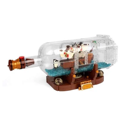 without original box Creator Technic Idea корабль лодка в бутылке совместимый 21313 строительные блоки кирпичи игрушки для детей 16051 - Цвет: without original box
