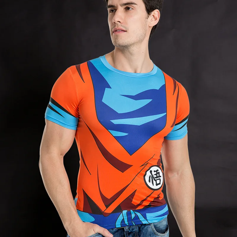 Забавная 3D компрессионная Футболка с принтом Драконий жемчуг Мужская футболка