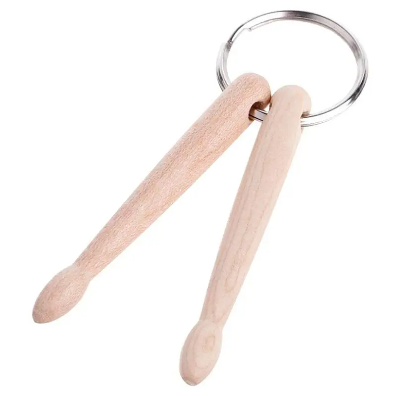 Mini Drum Sticks Keychain Wood Drumsticks Percussion Key Ring Chain Keyrings