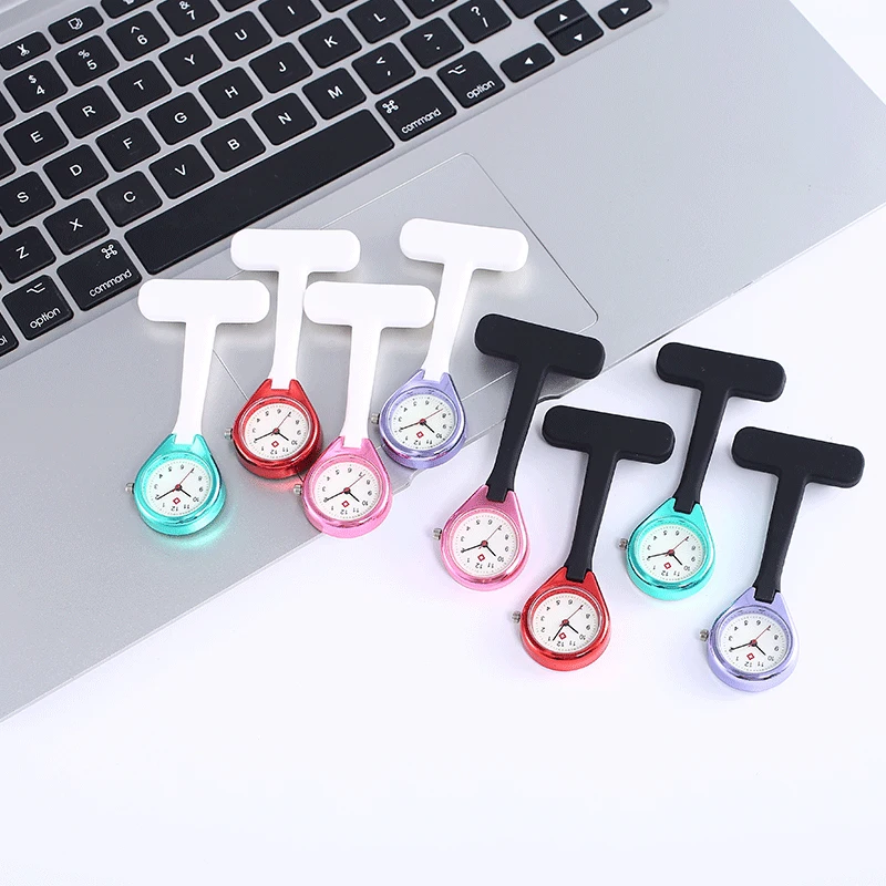 Простые медицинские силиконовые светящиеся карманные часы для медсестер