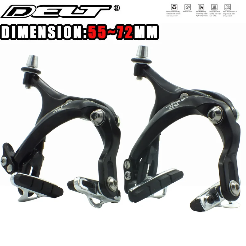 

Fixed Gear Road Cycling Bicycle Bike C Brake Shoes Clip Caliper Set 55-72MM Long Arm Black Accessories