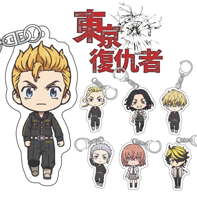 

Anime Tokyo Revengers Transparent Acrylic Keychain Fashion Cartoon Couple's Accessories Men Women Bag Car Keyring Pendant Gift
