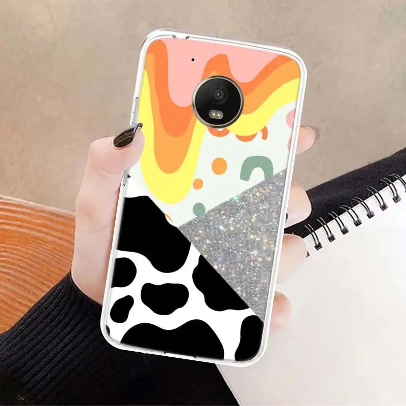 ins pink rainbow cow soft cover soft phone case for motorola moto g7 g8 g9 g6 g30 e5 e6 power plus play one macro action fusion free global shipping