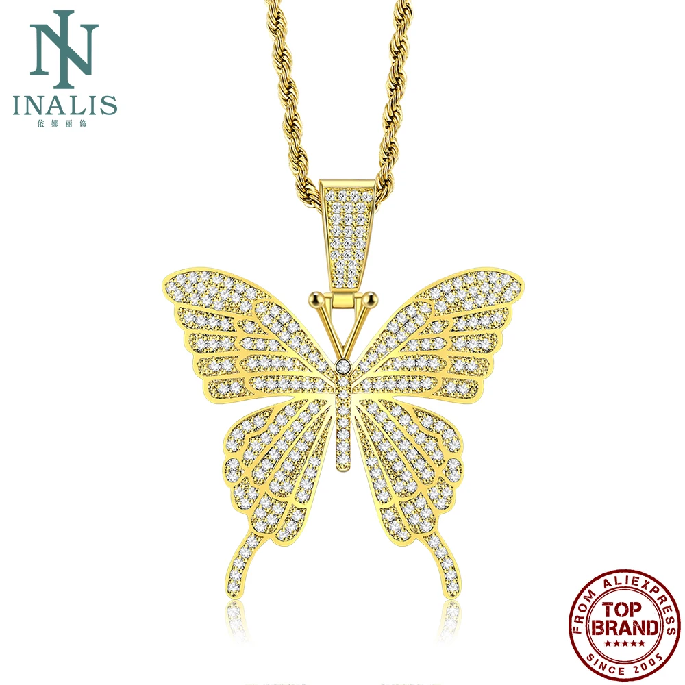 

Медные ожерелья INALIS для женщин, модное ожерелье золотого цвета с подвеской-бабочкой в стиле ретро, свадебные украшения, прямая продажа