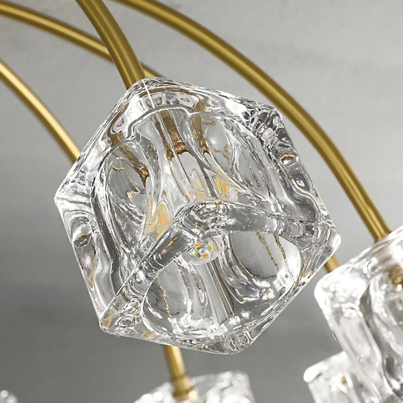 Современная хрустальная потолочная люстра светодиодная на кухню минималистские