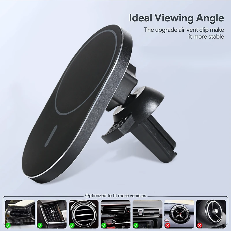 15w qi magnetic wireless car charger air vent mount for iphone 12 pro maxmini fast charging car phone holder for iphone 1213 free global shipping