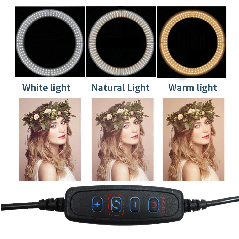 LED Ring Light Photographic Lighting Selfie Ring Lamp light With Tripod for Phone Youtube Tik Tok Studio Makeup Live Streaming