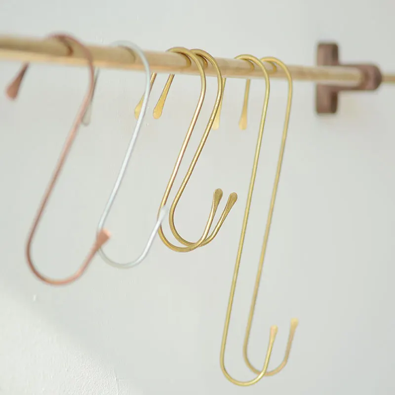 Настенные латунные крючки для одежды 5 шт./Простая вешалка спальни кухни ванной