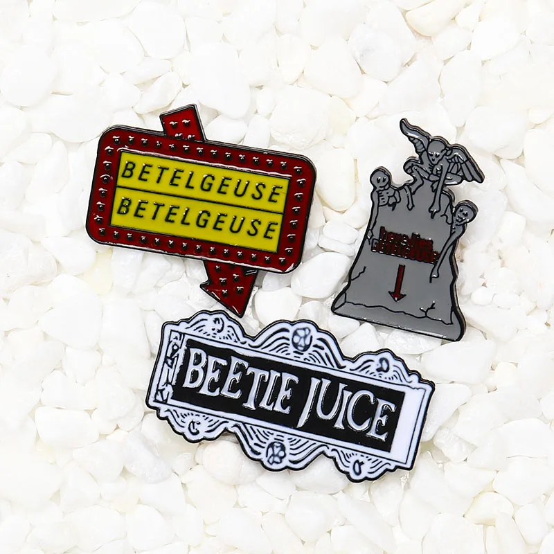 Beetlejuice эмалированные булавки комедия фильм ужасов значки Броши нагрудные