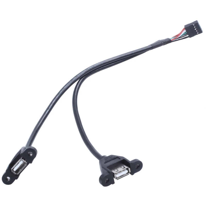 9 Pin To Dual USB 2 0 type A Female Header Кабель адаптер материнская плата|Кабели передачи данных|