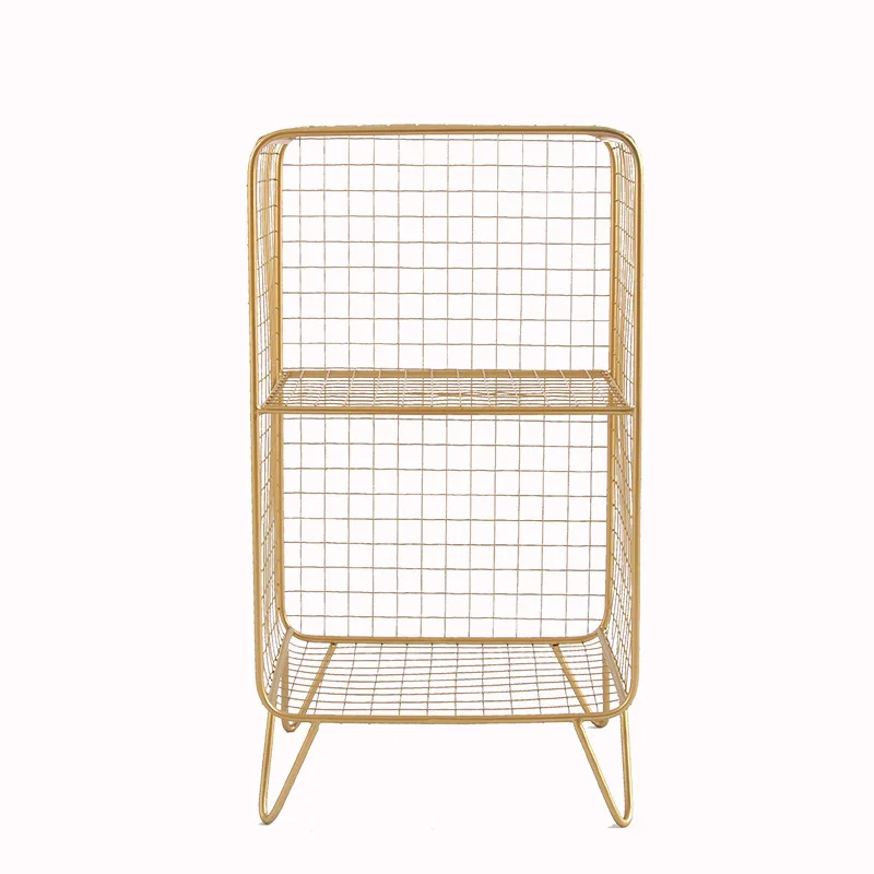 

Golden Wrought Iron Simple Sofa Side Storage Rack Nordic Multi-layer Floor Racks Clothing Store Jewelry Display Rack