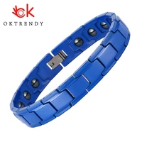 oktrendy blue ceramic hematite healing bracelet with magnet healthy hand chain male jewelry bio energy health care bracelets