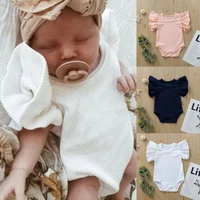newborn kids baby girl ruffle jumpsuit bodysuit summer clothes outfit 2021 new fashion