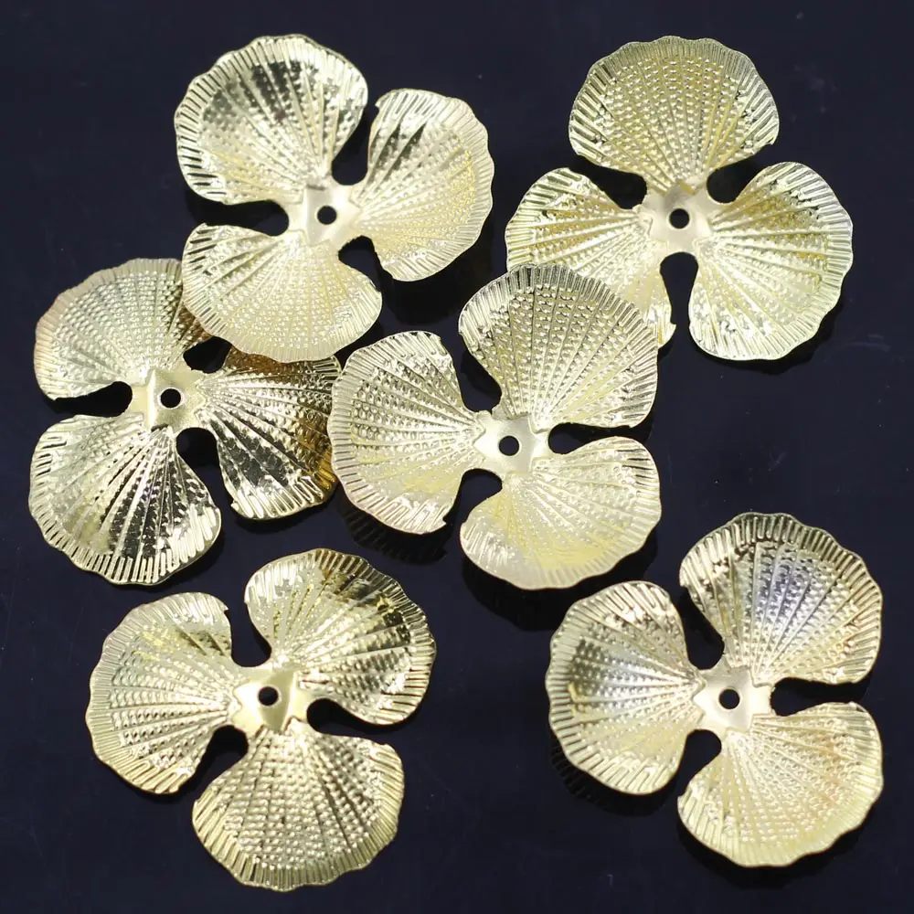 

Embellishment Connector Gold Plated Round Hollow Flower Torus Wraps Charm Alloy Jewelry DIY Finding 42mm