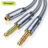 essager headphone audio splitter 3 5mm female to 2 3 5 mm jack male aux cable for computer speaker mic y splitter to pc adapter