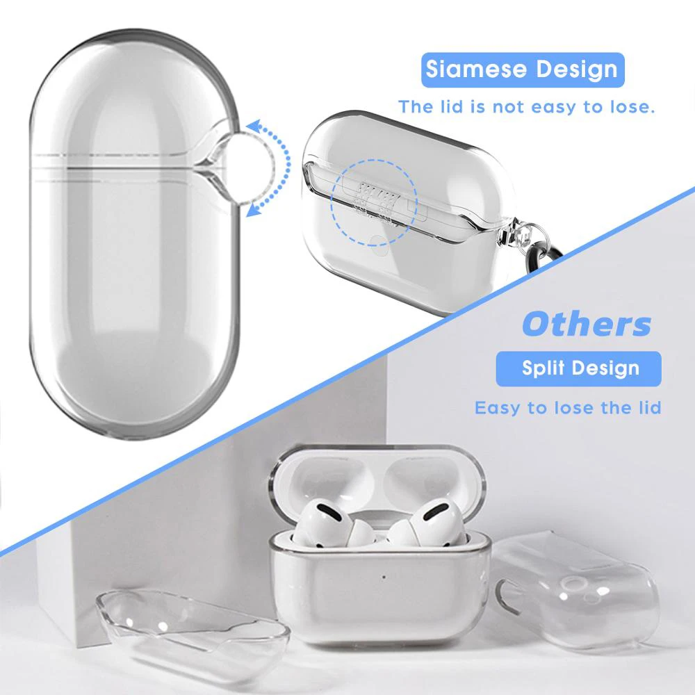 Противоударный чехол для AirPods Pro с цепочкой ключей подключить наушники защитная