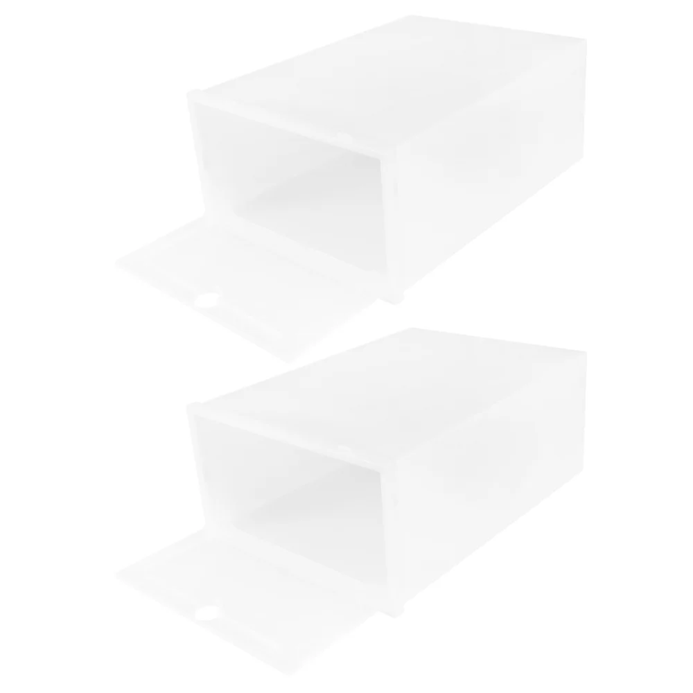 

12PCS Thicken Shoes Box Transparent Stackable Shoes Storage Box Shoe Container - Size (White)