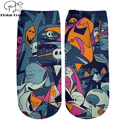 14 Хлопковые носки PLstar Cosmos nightster before christmas jack skellington разноцветные брендовые теплые короткие носки Хэллоуин-3 - Цвет: 14